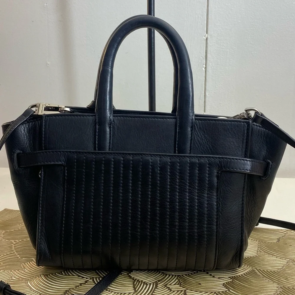 Zadig & Voltaire Small Quilted Black Leather Crossbody Tote - Picture 2 of 8